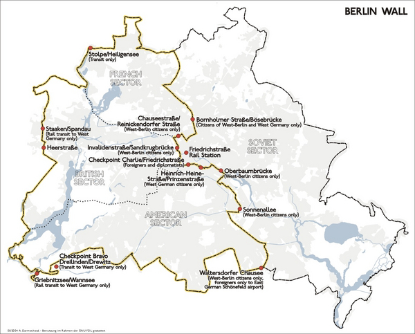 Karte berliner mauer en