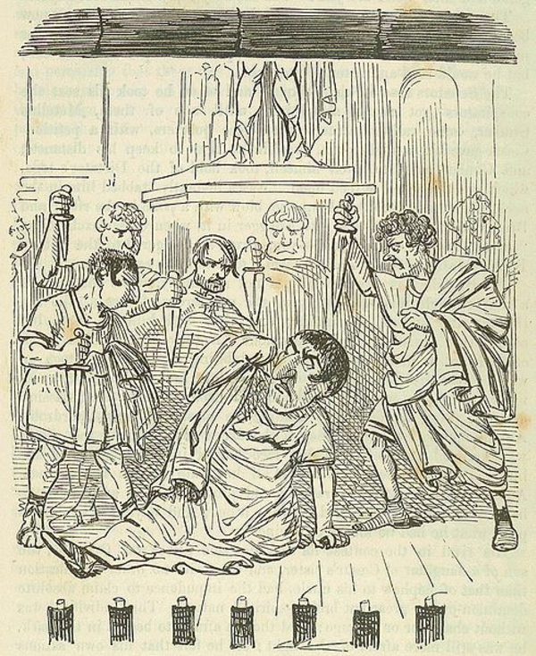 Wikimedia Commons  Comic History of Rome p 308 The End of Julius Caesar  01